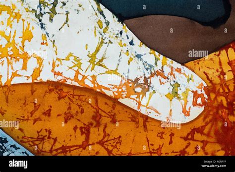 Abstraction Fragment Hot Batik Background Texture Handmade On Silk Abstract Surrealism Art