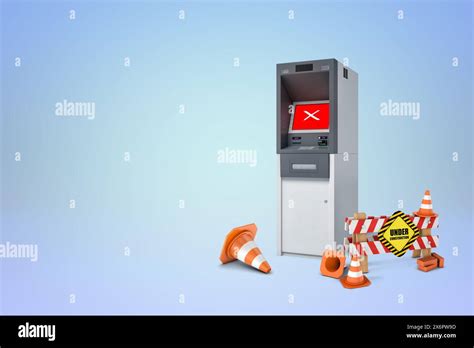 service atm  construction cones stock photo alamy