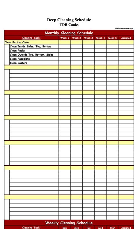 28 Free Printable Cleaning Schedule Templates Word Excel And Pdf