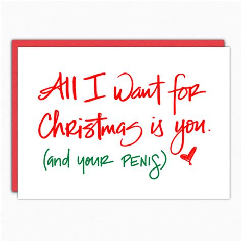 Christmas Card For Him Boyfriend Christmas Naughty Christmas All I Want In A Nutshell