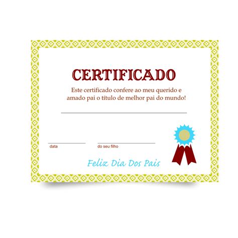 Certificados E Diploma De Melhor Pai Do Mundo Formando Alunos