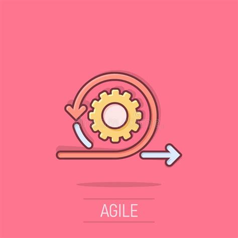 Agile Icon In Comic Style Flexible Cartoon Vector Illustration On