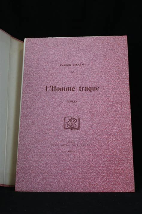 L homme traqué de CARCO Francis couverture souple 1922 Librairie