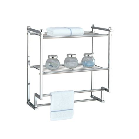 Neu Home 2 Tier Wall Mounted Shelf With Towel Rack