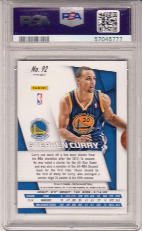 2014 Panini Prizm Stephen Curry Red White Blue Pulsar Prizm 92 PSA 9