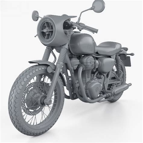 Kawasaki W800 Cafe 2019 Modelo 3d 249 C4d Fbx Lwo Ma Obj Max