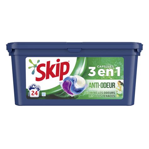 SKIP Capsules De Lessive 3 En 1 Anti Odeur 26 Capsules Pas Cher Auchan Fr