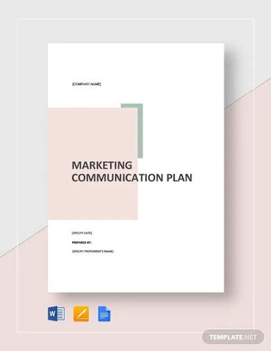 Marketing Communication Plan Examples Format How To Create Pdf