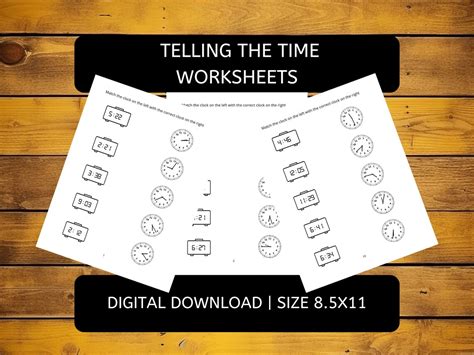 Telling the Time Worksheets - Etsy