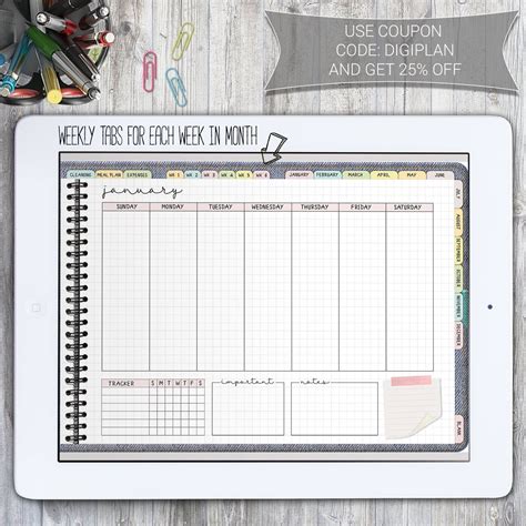 Planner Digitale Senza Data Per Goodnotes Planner Notability Planner