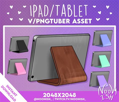 Vtuber PNG Tuber Asset IPad TABLET With Stand Drawing Tablet 6 Colours