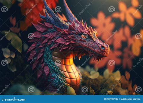 Fantasy Dragon Head, Digital Painting Stock Illustration - Illustration ...