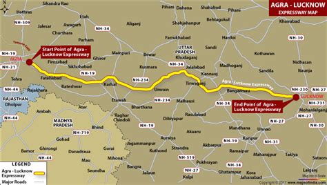 Agra Lucknow Expressway Route Map Of Agra Lucknow Expressway