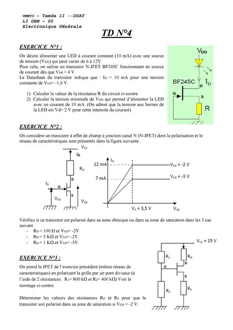 Electrotechnique Et Electronique De Puissance TD N EXERCICE N1 On