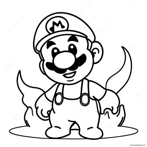 Fire Mario Coloring Page