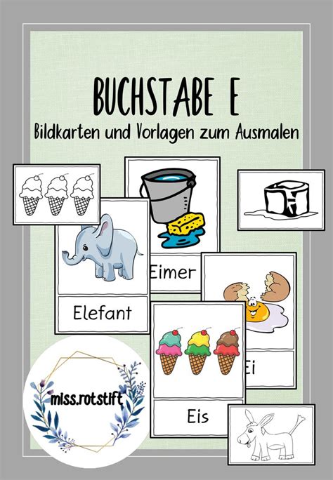 Buchstabe E Alphabetisierung Bildkarten Anlaut