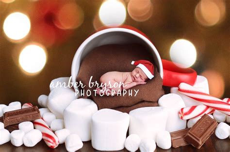 Christmas Newborn Digital Backdrop Hot Cocoa Photo Prop Etsy