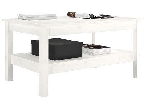 Table Basse Blanc X X Cm Bois Massif De Pin