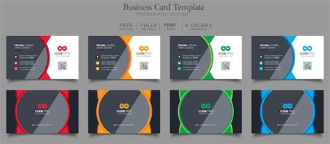 Premium Psd Business Card Template 4 Color Variations