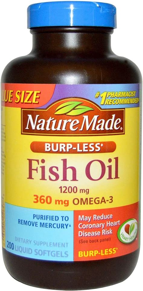 Nature Made Burp Less Aceite De Pescado Mg Mg Omega C Psulas