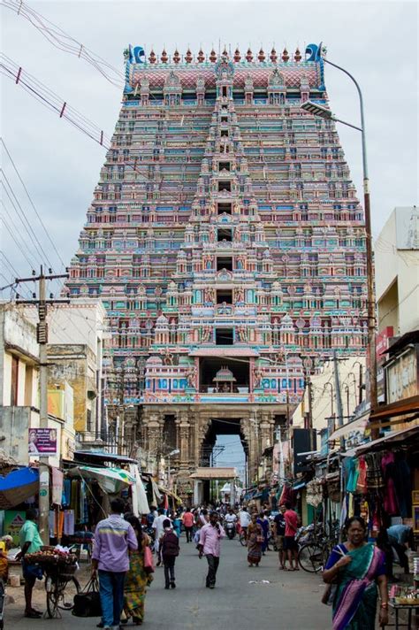 Temple towers of Srirangam editorial stock photo. Image of asian ...