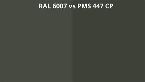 Ral 6007 Vs Pms 447 Cp Ral Colour Chart Uk