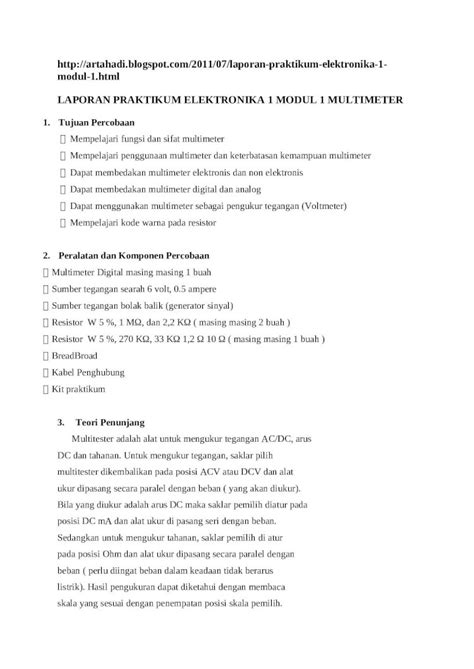 DOCX Dasar Teori Multimeter DOKUMEN TIPS