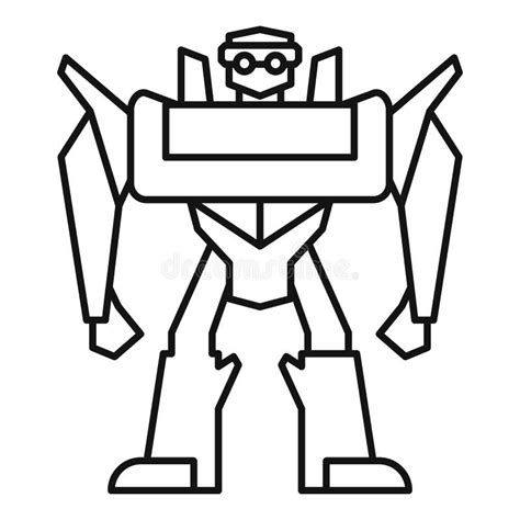 Toy Robot Transformer Icon Outline Style Stock Vector Illustration