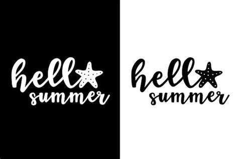 Premium Vector Hello Summer Phrase Lettering With White Background