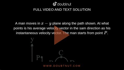 A Man Moves In X Y Plane Along The Path Shown At What Points Is His