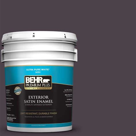 BEHR Premium Plus 5 Gal BXC 09 Dark Burgundy Wine Satin Enamel