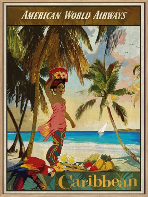 Vintage Travel Caribbean - Canvas - La Grolla