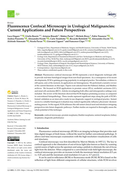 PDF Fluorescence Confocal Microscopy In Urological Malignancies