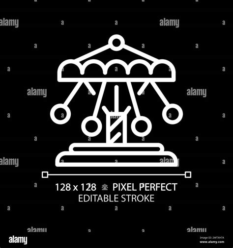 Swinging Chain Carousel Pixel Perfect White Linear Icon For Dark Theme