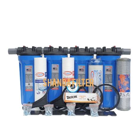 Jual Paket Filter Air 4 Tahap Zat Berbesi Keruh Blue 10 Drat 34