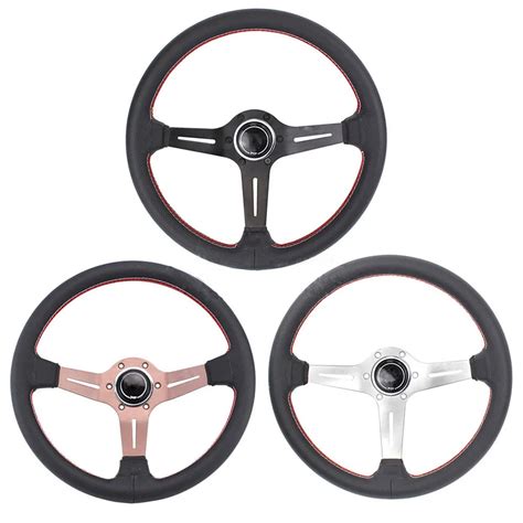 14 Inch Car Modification Racing Steering Wheel Accessory Red And White