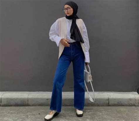 Inspirasi Ootd Kemeja Putih Dan Jeans Untuk Hijabers