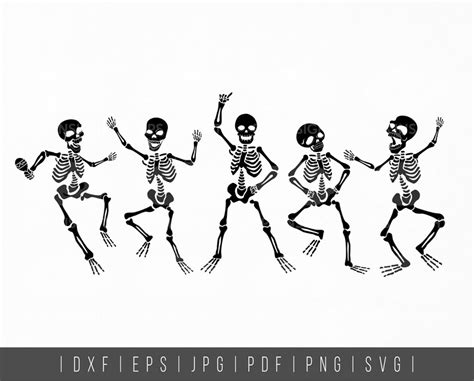 Dancing Skeleton Svg Bundle Dance Skeleton Svg Halloween Etsy