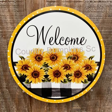 Sunflower Wreath Sign Attachment Etsy