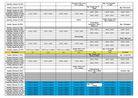 Calendrier 2014 2015 Xls Fichier Xls