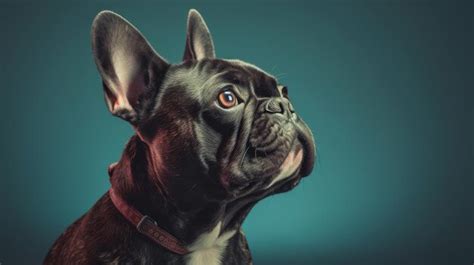 Premium Ai Image French Bulldog Closeup Generative Ai