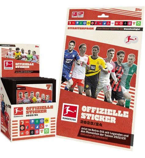 Topps Bundesliga Stickers 2023 2024 Starterpack Box With 50 Packets