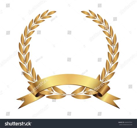 Vector Gold Laurel Wreathlaurel Wreath Golden Stock Vector Royalty