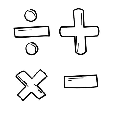 Premium Vector | Set of doodle math signs