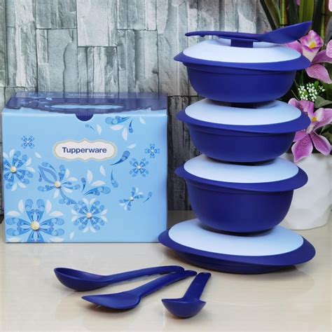 Tupperware Royale Blue Petit Serveware Set Shopee Malaysia