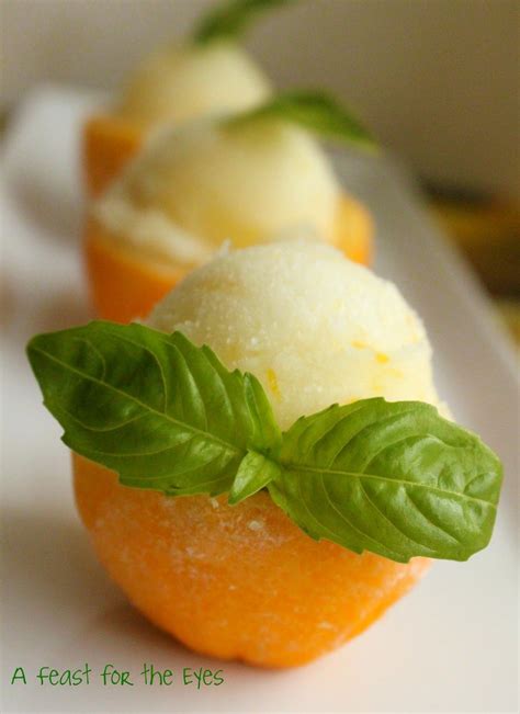 Meyer Lemon Basil Sorbet With Limoncello Delicious Fruit Edible Food Sorbet