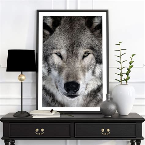 Grey Wolf Canvas Art Print Paper Print Wolf Print Canvas Etsy