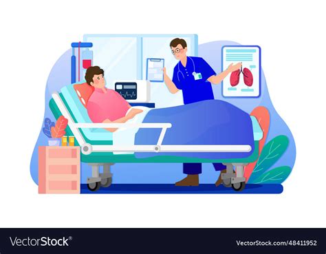 Hospitalization Of The Patient Doctors Visit Vector Image