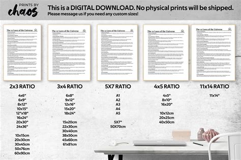 Digital 12 Laws Of The Universe Print Manifestation Wall Art