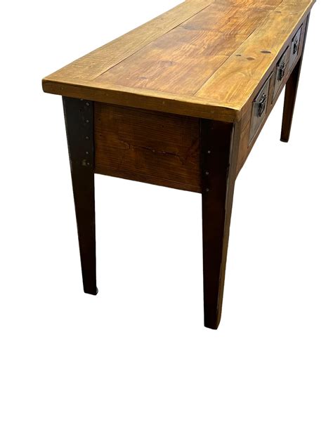 Industrial Work Table with 3 Metal Drawers – Antiquities Warehouse